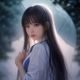 数字内容分析师林雨萱头像，女性，职业装，蓝色背景专业照